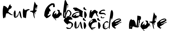 Kurt Cobain's Suicide Note header graphic